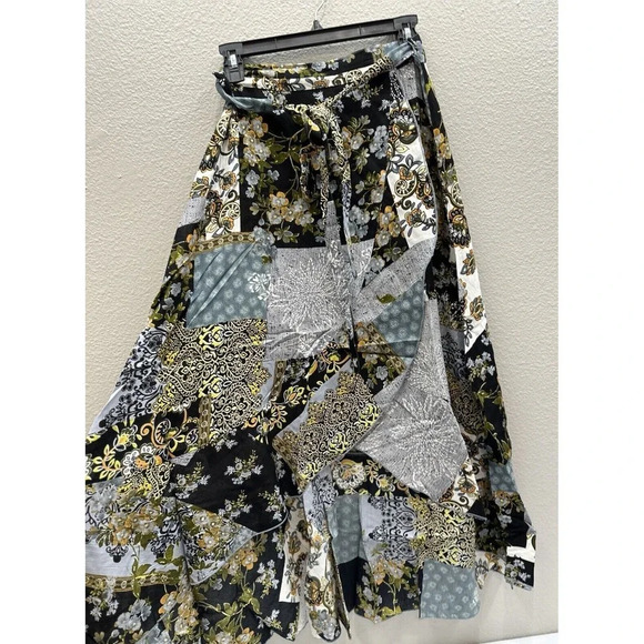 New Anthropologie Floral Patchwork Maxi Skirt Size Small Raga Spring Summer - Picture 3 of 9